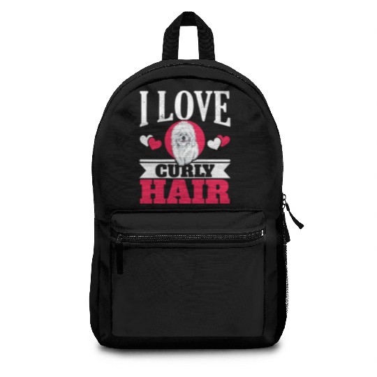 I Love Curly Hair Bichon Frise Dog Lover Puppy Paw Backpacks
