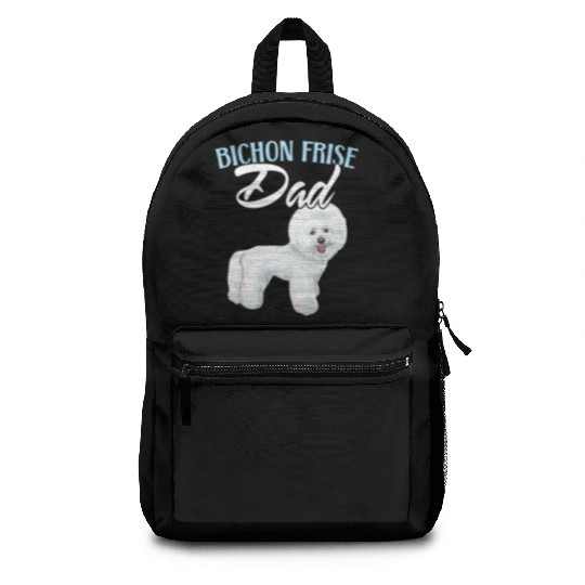 Bichon Frise Dad Dog Lover Dog Breeder Puppy Paw Backpacks