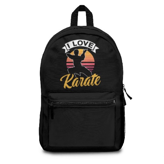 I Love Karate Fighter Belt Martial Arts Coach Backpacks