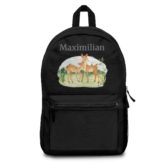 Waldtier Reh Flowers Name Maximilian Backpacks