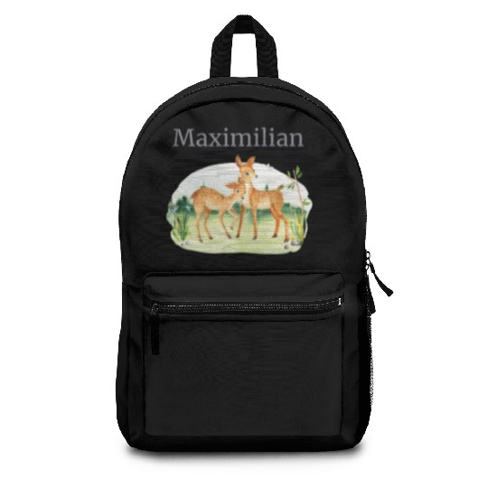 Waldtier Reh Flowers Name Maximilian Backpacks