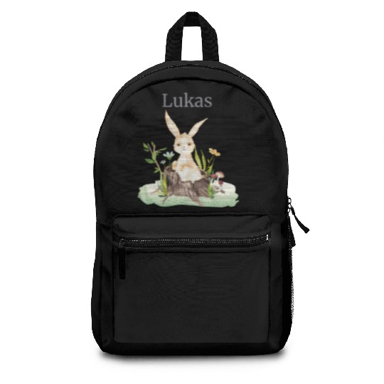 Waldtier Deer Hare Hedgehog Flowers Name Lukas Backpacks