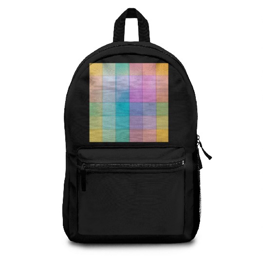 Rainbow Shimmer Multi Squares Pattern Backpacks