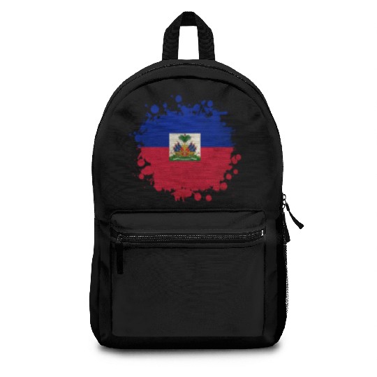 Haiti flags blob Backpacks