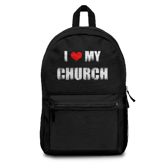 Christian Gift I Love My Church Christian Backpacks