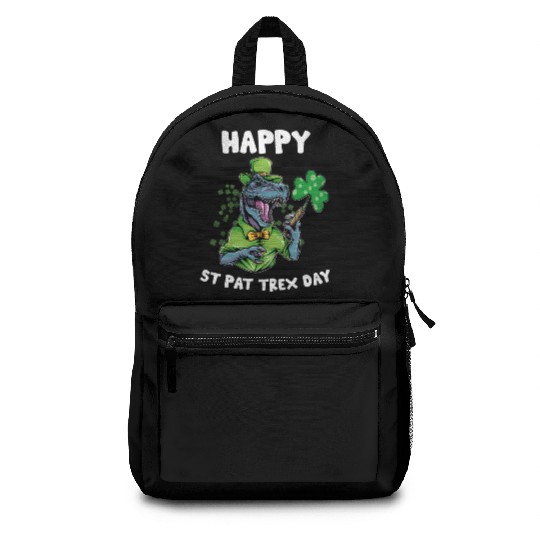 Happy St Pat Trex Day Dino St Patricks Day Toddler Backpacks