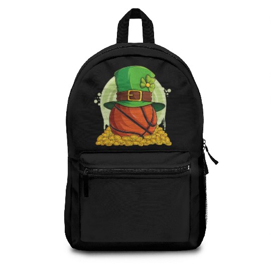Kids Basketball St Patricks Day Backpacks