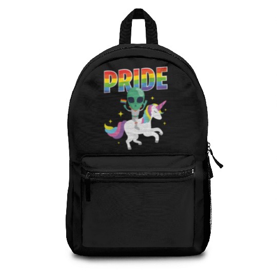 LGBT Gay Lesbian Pride Flag Funny Alien Unicorn Backpacks