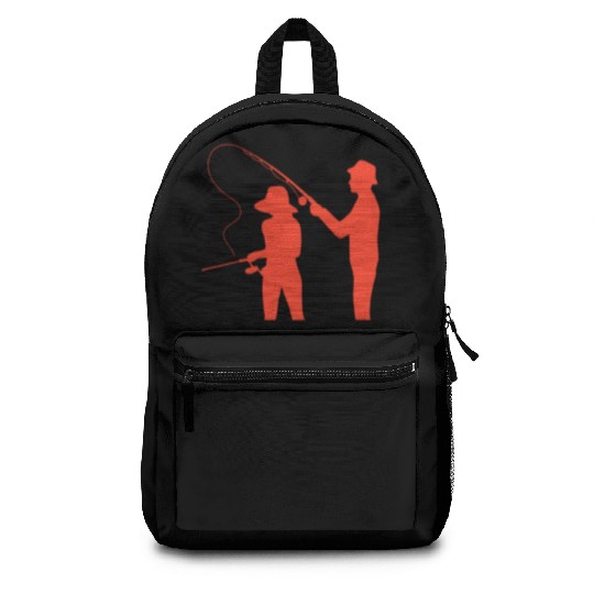 couple fisching dad daughter friends relax lovers Backpacks