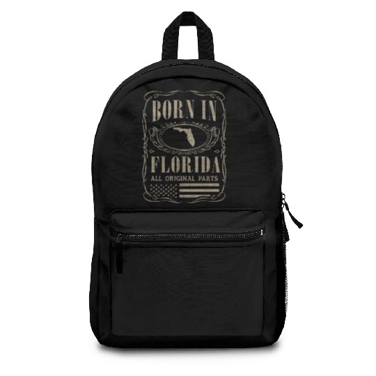 Vintage America US States Born Florida Backpacks