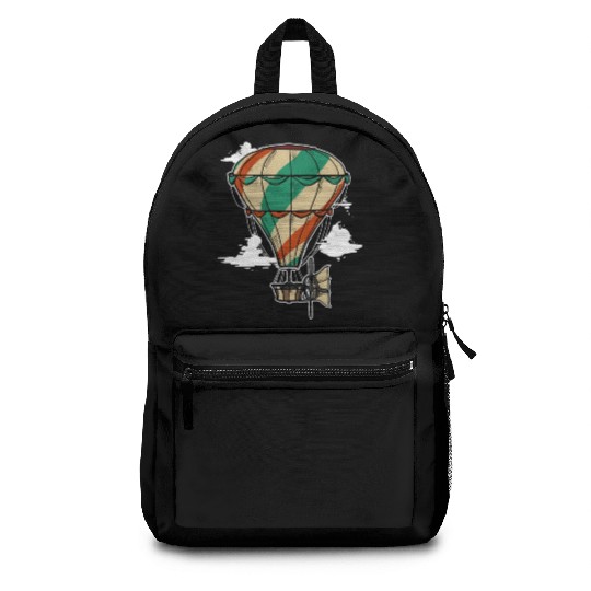 Vintage Hot Air Balloon Balloonist Backpacks