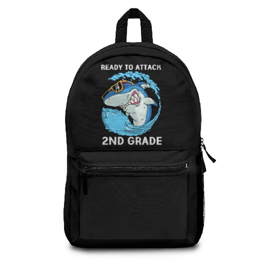 1st Day Of School Shark Ready To Attack 2nd Grade Backpacks