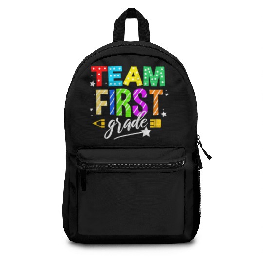 Team First Grade For Elementary Teacher Backpacks