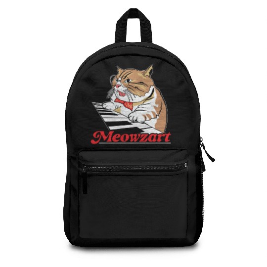 Meowzart Piano Cat Musician Musical Pianist Music Backpacks