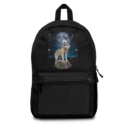 Wolf Moon Forest Wolves Nature Nature Liever Full Backpacks