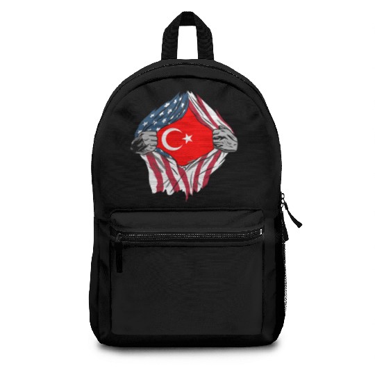 USA Turkey friendship flags design Backpacks