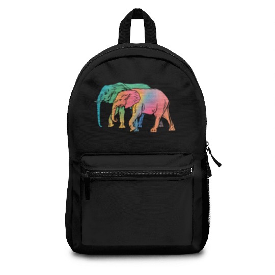 Accept me as I am. Elephants on a walk in wild Backpacks