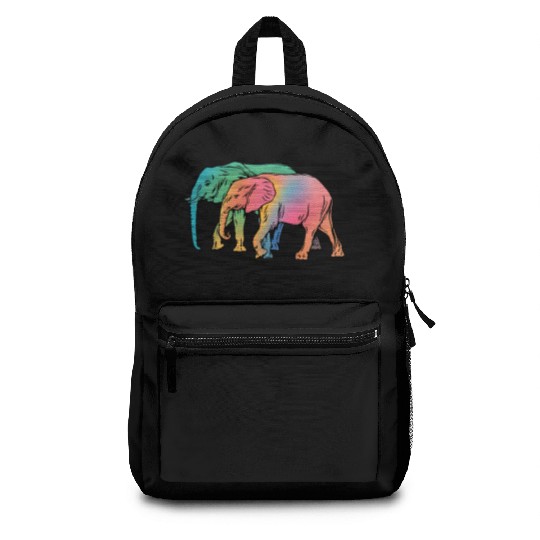 Accept me as I am. Elephants on a walk in wild Backpacks