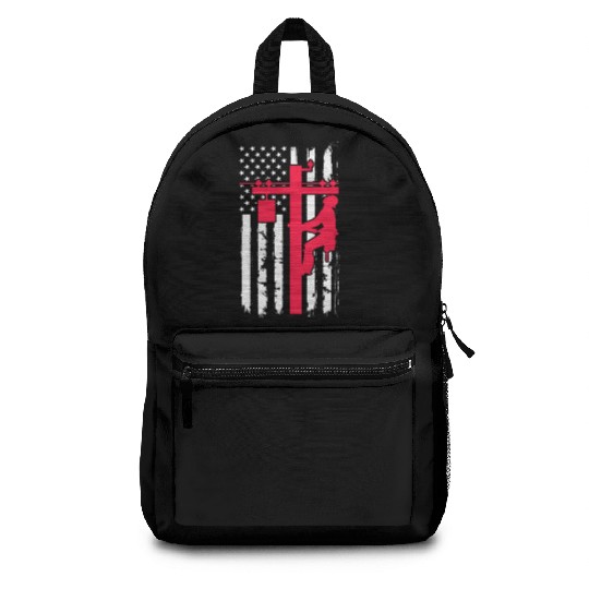 Lineman USA American Flag Backpacks