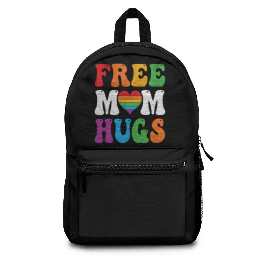 Free Mom Hugs Pride Backpacks Rainbow Heart LGBT Pride