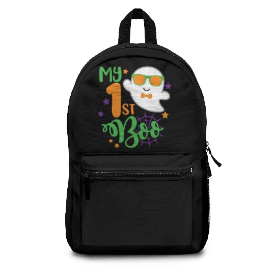 My 1st Boo Funny Halloween Ghost Birthday Boys Backpacks