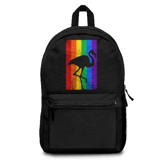 LGBT Flamingo Rainbow Flag Backpacks