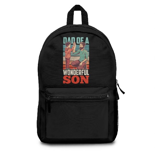 Dad Of A Wonderful Son Father Daddy Father's Day Backpacks