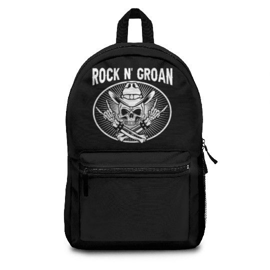 Halloween Cowboy Skeleton Rocker Hand Rock Backpacks