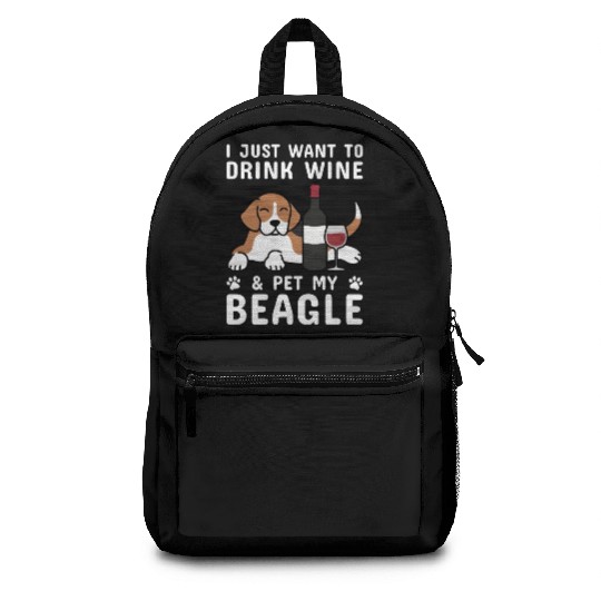 Drink Wine And Pet My Beagle Backpacks