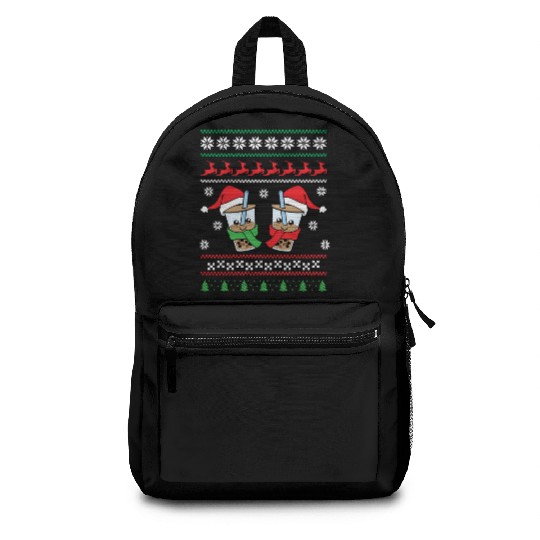 Christmas Bubble Boba Tea Winter Xmas Holiday Backpacks