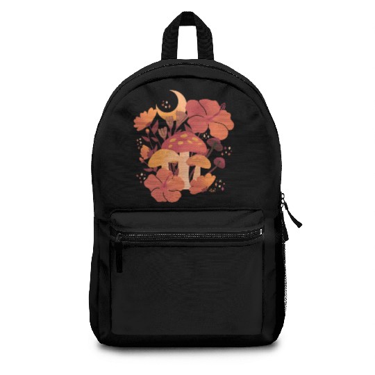 Fall Mushrooms and Hibiscus Floral Nights Backpacks