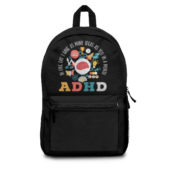 ADHD Warrior Embrace Neurodiversity ADHD Awareness Backpacks