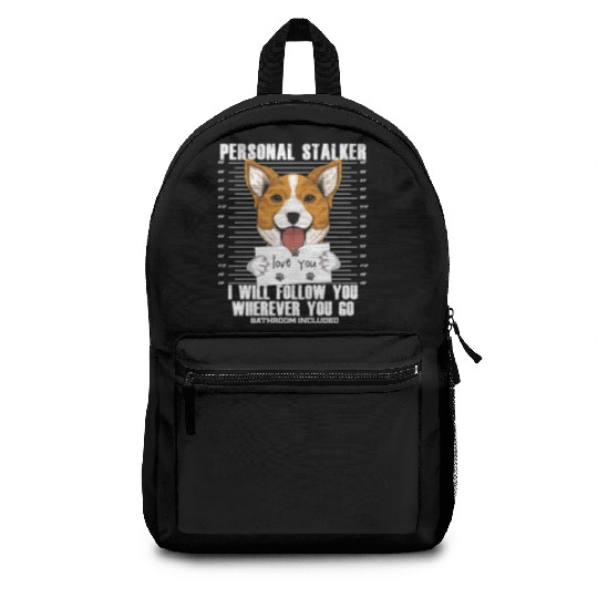 Stalker Corgi Dog Lover Art Backpacks