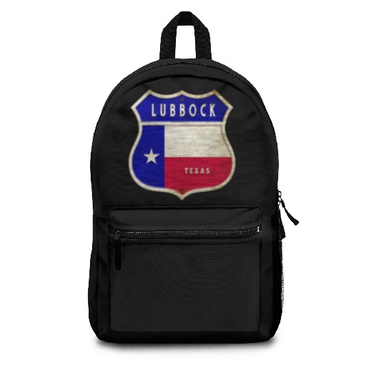 Lubbock Texas crest flags design Backpacks