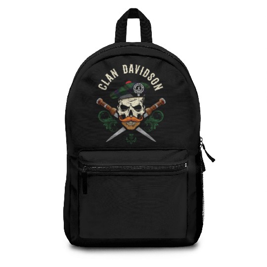 Clan Davidson Scottish Skull Crest Badge Dirk Backpacks