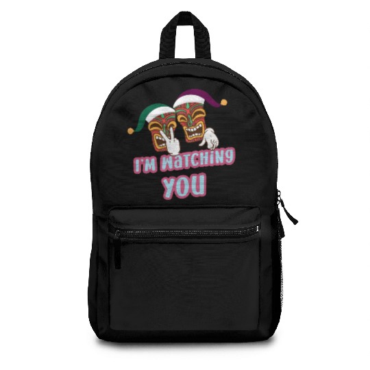 I'm Watching You Christmas In July Surfing Santa C Backpacks