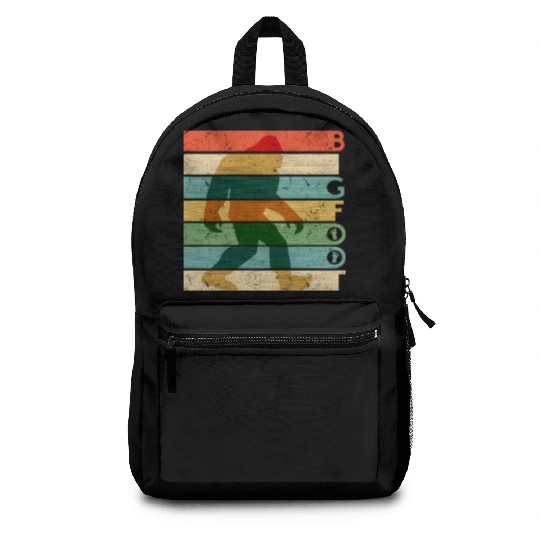 Bigfoot Retro Vintage Sasquatch Yeti Rainbow Backpacks