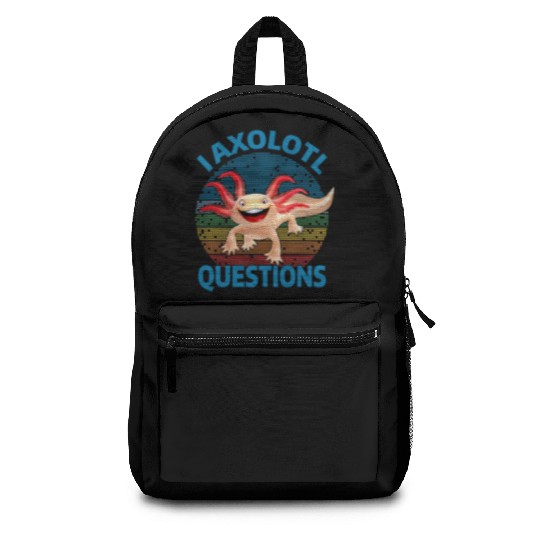 I Axolotl Questions Cute Retro Vintage Axolotl Backpacks