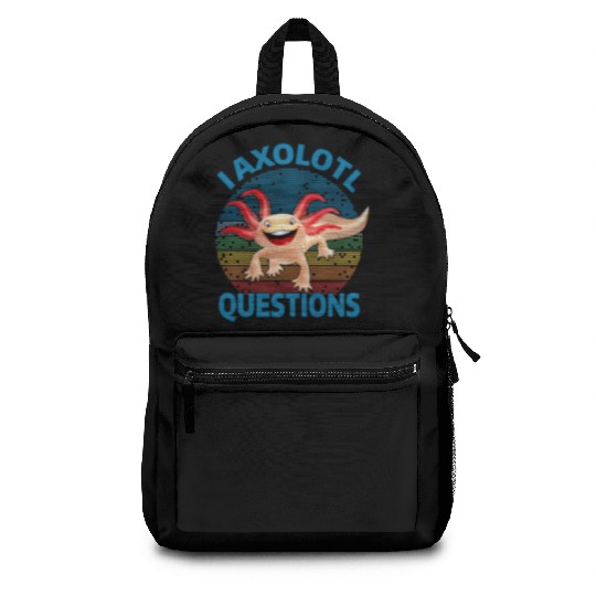 I Axolotl Questions Cute Retro Vintage Axolotl Backpacks