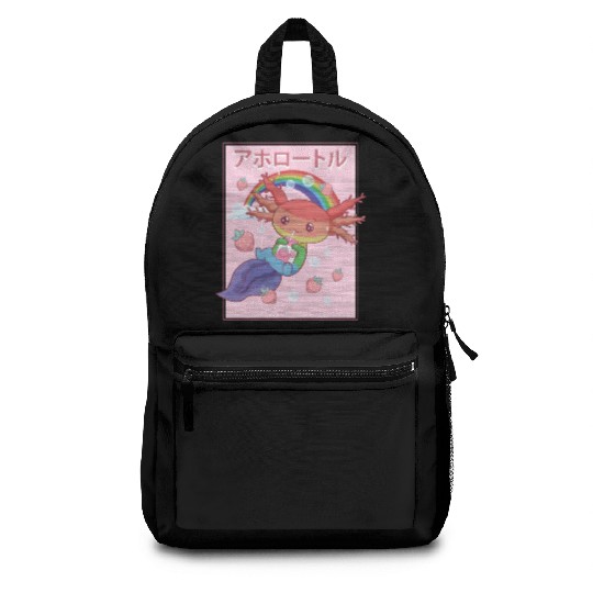 Kawaii Axolotl Strawberry Milk Gay Pride Backpacks
