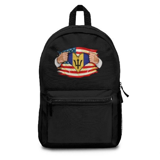 Barbados Who Live in America Barbadoan Flag Backpacks