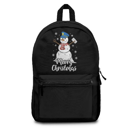 Christmas Funny Postman Mailman Snowman Xmas Gift Backpacks