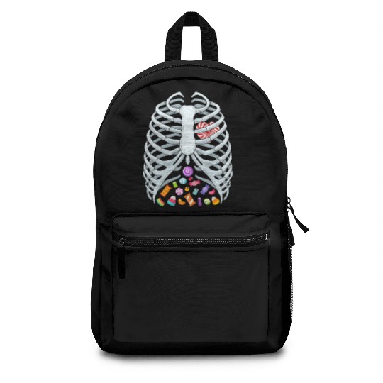 Funny Candy Skeleton Rib Cage Halloween Costume Backpacks