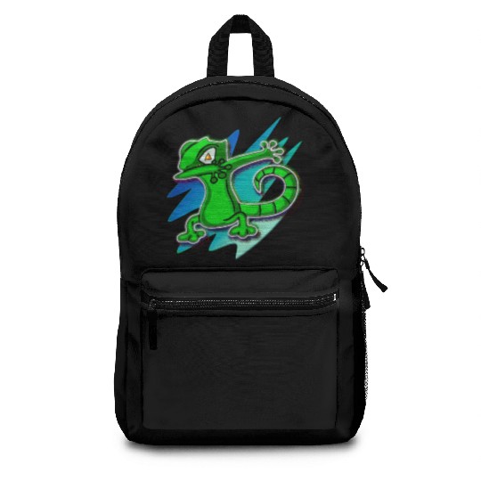 Dabbing Gecko - Jack O Lantern Eyes Backpacks