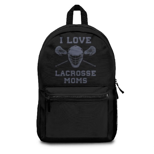 I Love Lacrosse Moms Funny Lax Backpacks