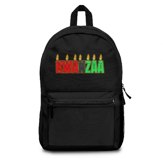 Afro American Candle Kinara Kwanzaa Backpacks