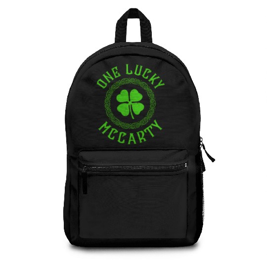 One Lucky McCarty Irish Family Four Leaf Clover Backpacks