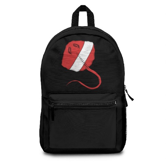 Scuba Diver Red White Flag Ray Scuba Diving Backpacks