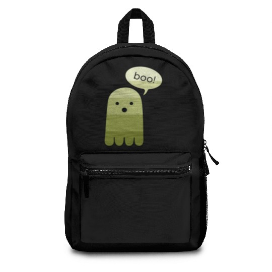 Olive Green Boo Ghost Halloween Backpacks