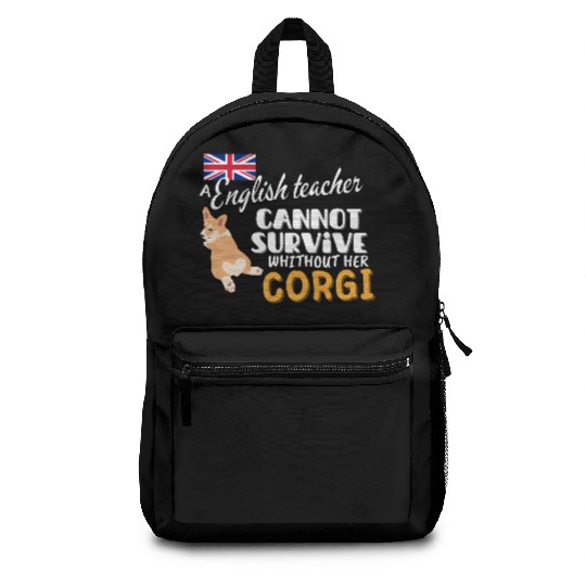 English teacher gift idea for women dog Corgi Backpacks